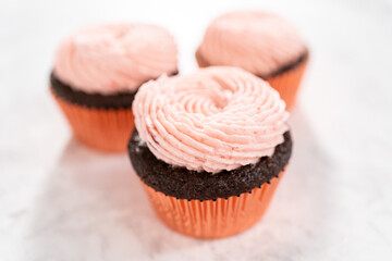 Chocolate strawberry cupcakes