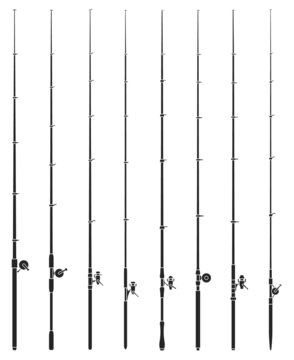 Fishing rod vector black set icon. Vector illustration float of bobber on white background. Isolated black set icon fishing rod.