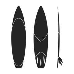 Surfboard vector black set icon.Vector illustration surfboard for wave.Isolated icon hawaii of surf board.