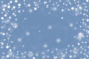 Winter background with frame of snow and ice and copy space in the center of the composition.