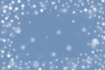 Fototapeta premium Winter background with the frame of snow and the snow flakes.