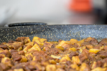 NATO Days 2021, Ostrava, Czechia - September - 18: NATO (North Atlantic Treaty Organization). Wavy and undulated flag of defense alliance and partnership is floating in the air. Documentary of event.