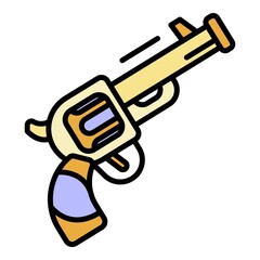 Triathlon revolver start signal icon. Outline triathlon revolver start signal vector icon color flat isolated