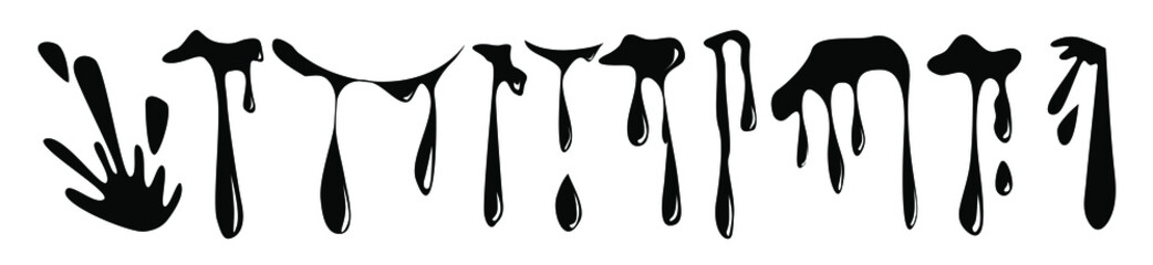 Smudges of paint and stains. Set of design elements isolated on white background. EPS10 vector illustration.