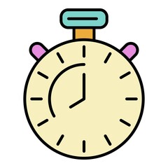 Boxing stopwatch icon. Outline boxing stopwatch vector icon color flat isolated