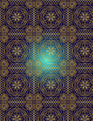 Golden pattern of Geometric shapes flowers