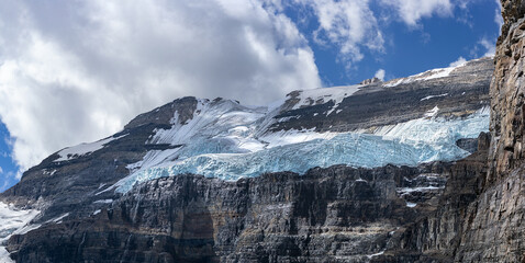 Stunning view of the Aberdeen Glacier from the Plain of the Six Glaciers Viewpoint at Lake Louise, Banff National Park, Alberta, Canada