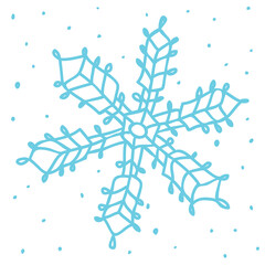 Vector snowflake Christmas element. A single simple shape for a festive New Year's decoration