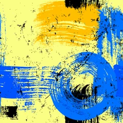 Foto op Canvas seamless abstract background composition, with circle, paint strokes and splashes, grungy © Kirsten Hinte
