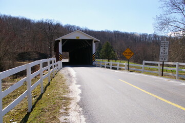 entrance to a covered bridge