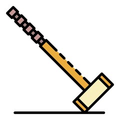 Mallet croquet icon. Outline mallet croquet vector icon color flat isolated