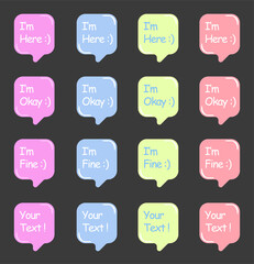 set of colorful bubbles, chat, bubble chat, sticker