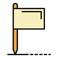 Obraz premium Croquet flag icon. Outline croquet flag vector icon color flat isolated
