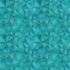 Abstract geometric triangles seamless pattern. Watercolor hand drawn texture