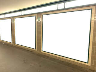 Underground white squares for advertisement mockup use
