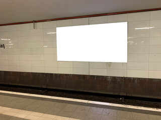 Underground withe billboard for mockup use