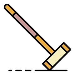 Croquet mallet icon. Outline croquet mallet vector icon color flat isolated