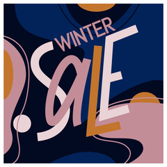 Winter sale colorful poster, advertisement offer