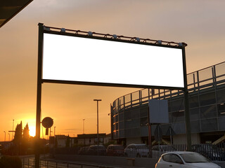 Billboard on the road for mockup use
