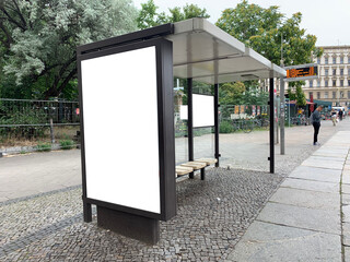 Bus shelter white space for mock use