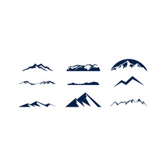 Mountain icon flat vector simple isolated illustration signage template design trendy.
