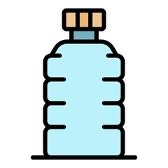 Bike water bottle icon. Outline bike water bottle vector icon color flat isolated