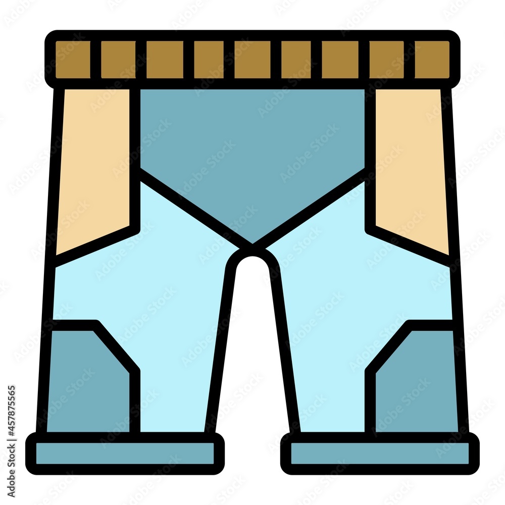 Wall mural Fencing shorts icon. Outline fencing shorts vector icon color flat isolated - Wall murals