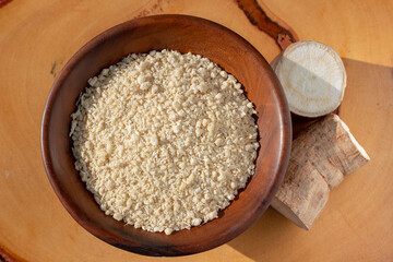 Coarse ground cassava flour, a staple energetic food