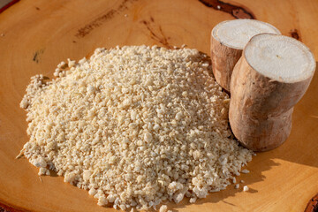 Coarse ground cassava flour, a staple energetic food