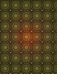 Golden pattern of Geometric shapes flowers