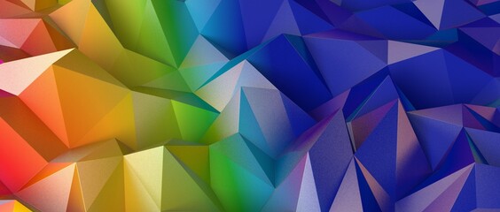 Abstract crystal background with refracting light and highlights in purple and yellow colors