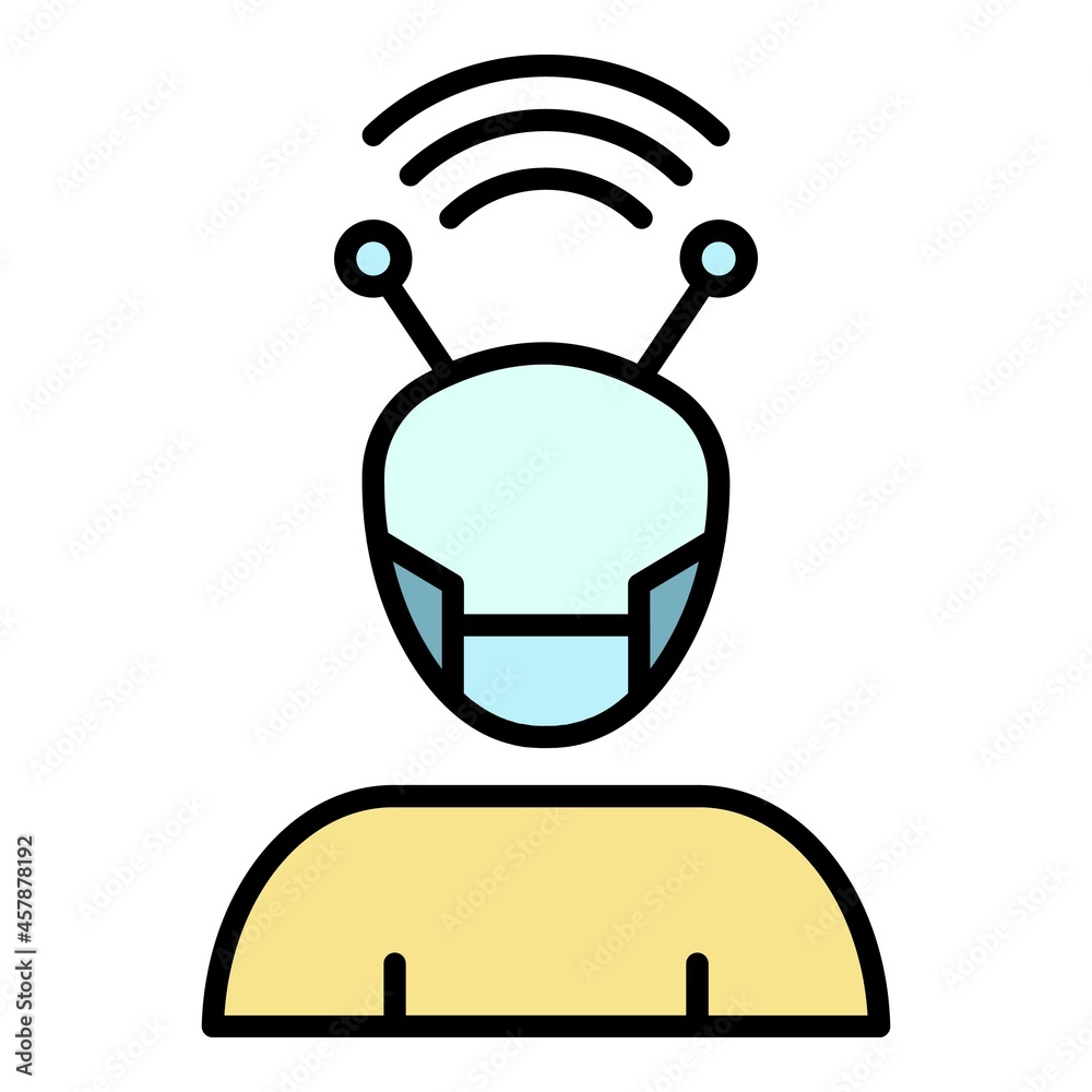 Wall mural cyborg icon. outline cyborg vector icon color flat isolated