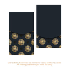 Black business card with vintage brown pattern for your business.