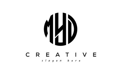 Letter MYD creative circle logo design vector - obrazy, fototapety, plakaty