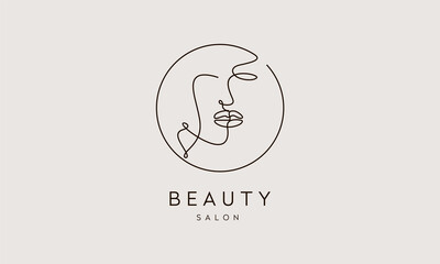 Face Line Art Circle Women Beauty Salon Logo Design Inspiration