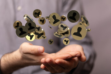 videoconference group of people talking in social network