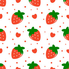Strawberry vector seamless pattern 