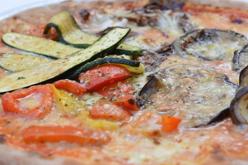 Makro einer vegetarischen Pizza