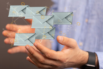 email on computer Businessman is working to important reminder