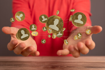 videoconference group of people talking in social network