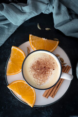 Homemade golden milk. Anti-inflammatory drink. Healthy breakfast