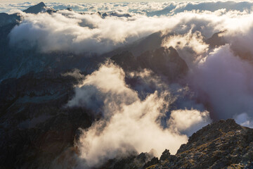 Summer sunsets and sunrises in poland and slovakian high tatras mountains