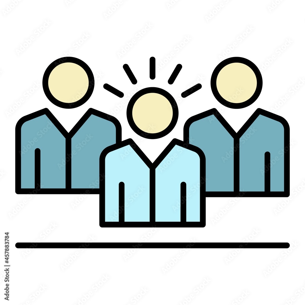 Wall mural corporate business people icon. outline corporate business people vector icon color flat isolated