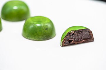 Premium candies on background.