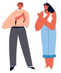 Stop sign, crossed arms gesture for timeout vector