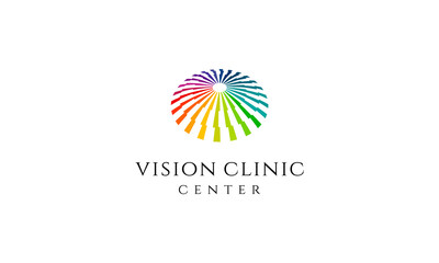 Perspective Contact Lenses Eye Vision Colorful Logo Design Inspiration