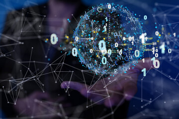 Internet infrastructure concept. Abstract technology background. 3D rendering.