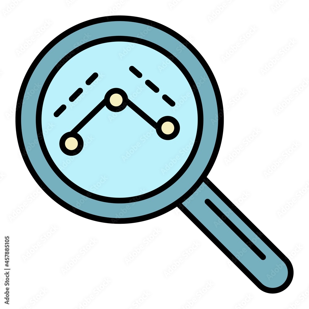 Wall mural Magnify glass icon. Outline magnify glass vector icon color flat isolated - Wall murals