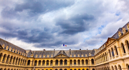 Fototapeta premium French Flag Courtyard Les Invalides Paris France