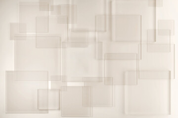 Transparent glass plate abstract background 3d render